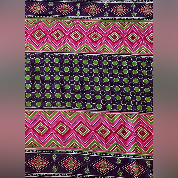 Tribal Print Multicolor Polka Dot Chevron Light weight Sheer Cotton Fabr… - Picture 2 of 2